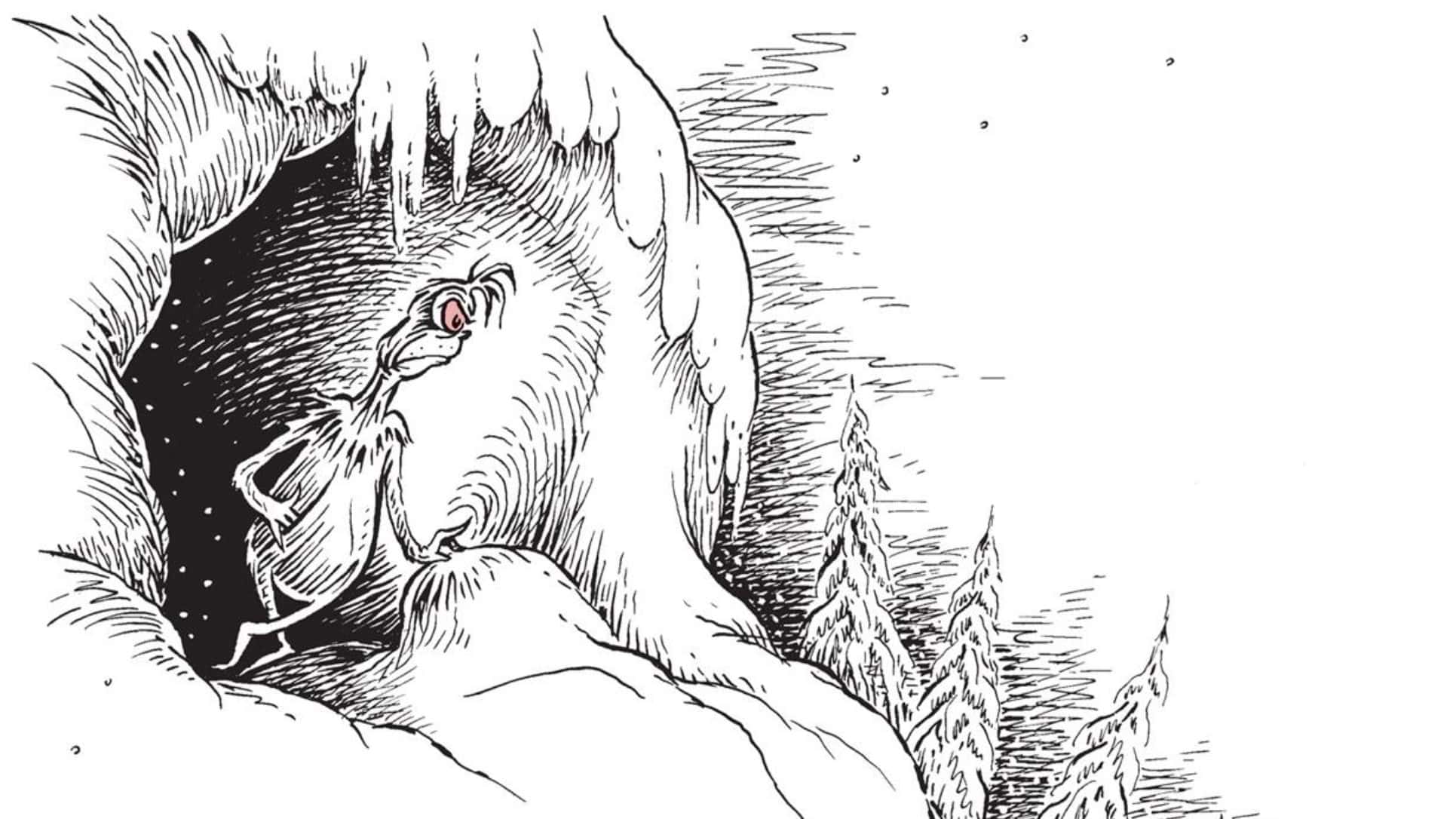 Dr. Seuss's "Grinch" stares angrily at the Whos