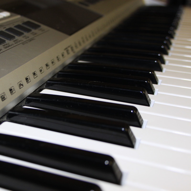 A digital piano keyboard.