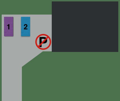 Diagram of where to park in David's driveway